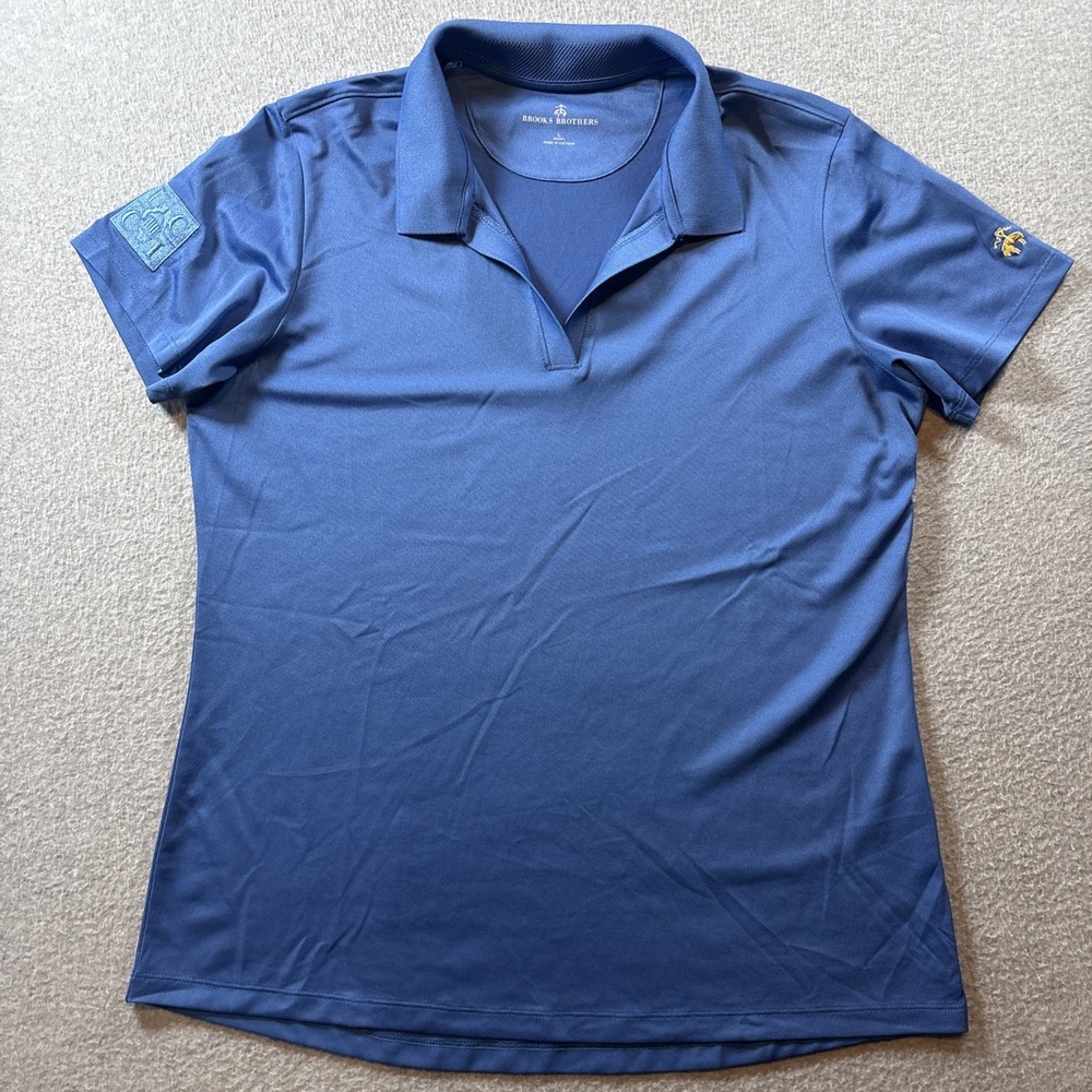 Brooks Brothers Women's UIC Blue Polo Shirt Sz L Athletic Casual Golf Preppy